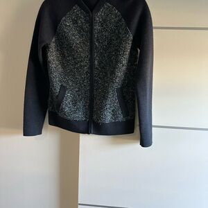 J. McLaughlin Charcoal and Black Bomber Jacket